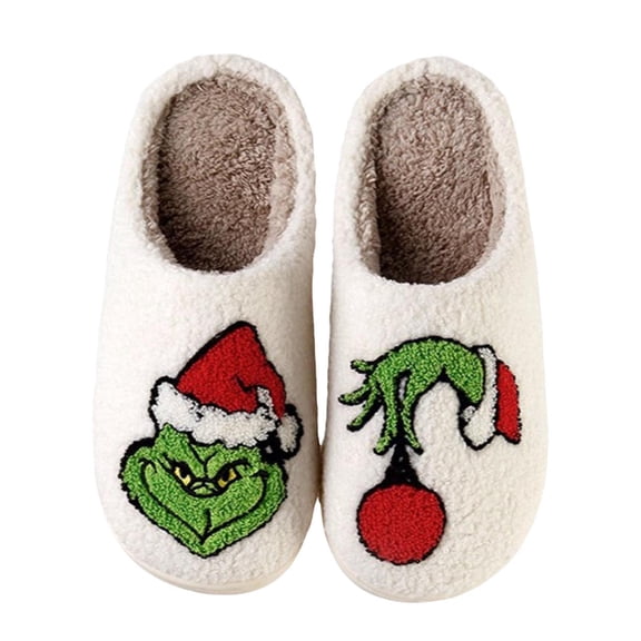 Warm Cute Sippers For Women Plush Comfortable Warm Slip On Couple Slippers For Indoor Outdoor