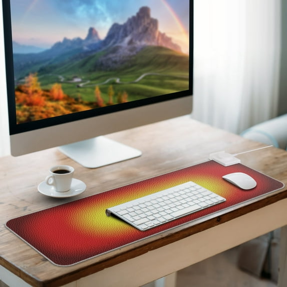 Warm Desk Pad TeqHome Heated Mouse Pad Large Heated Gaming Mouse Pad Office Table Heating Mat Foot Warmer Pad Temperature Adjustable (Black)