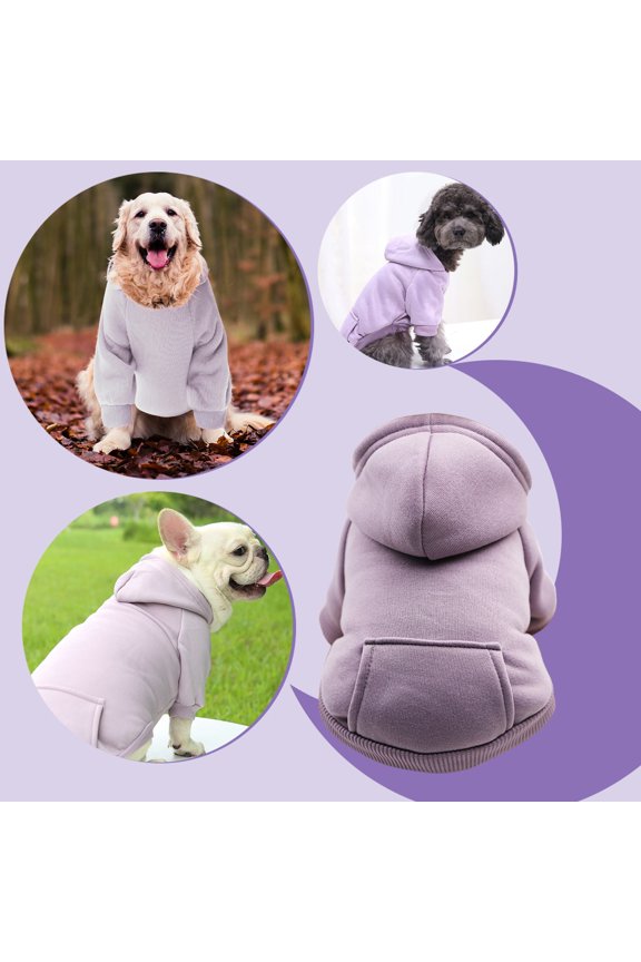 Warm Dog Hoodie with Pockets for Small Dogs Puppy Cat, Winter -Lined Dog Sweatshirt with Hat, Cozy Dog Coat Clothing for Cold Weather Protection, XXL