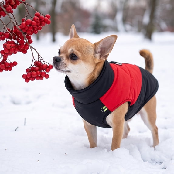 Warm Dog Kitty Winter Coat Thick Padded Pet Jacket Cold Weather Puppy Clothing Cozy Outdoor Apparel for Small Medium Dogs and Kitties