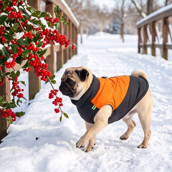 Warm Dog Kitty Winter Coat Thick Padded Pet Jacket Cold Weather Puppy Clothing Cozy Outdoor Apparel for Small Medium Dogs and Kitties
