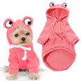 thumbnail image 1 of Warm Dog Winter Clothes Cute Dog Coat Hoodies Fleece Pet Dogs Costume Hoodie for French Bulldog Chihuahua Ropa para Perro (Pink, M), 1 of 9