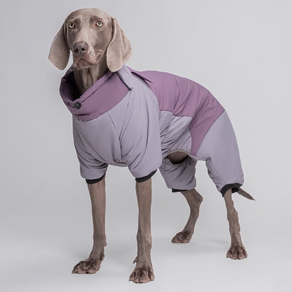 Warm Dog Winter Coat, Pet Coats For Large Dogs Winter,Dog Turtleneck Coat With Zipper & Reflective Strips,Pet Jacket For Medium Large Dogs Purple 3XL