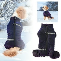 Warm Dog Winter Coat with Leash Attachment Four Legged Lined Jacket for Cold Weather and Outdoor Walking