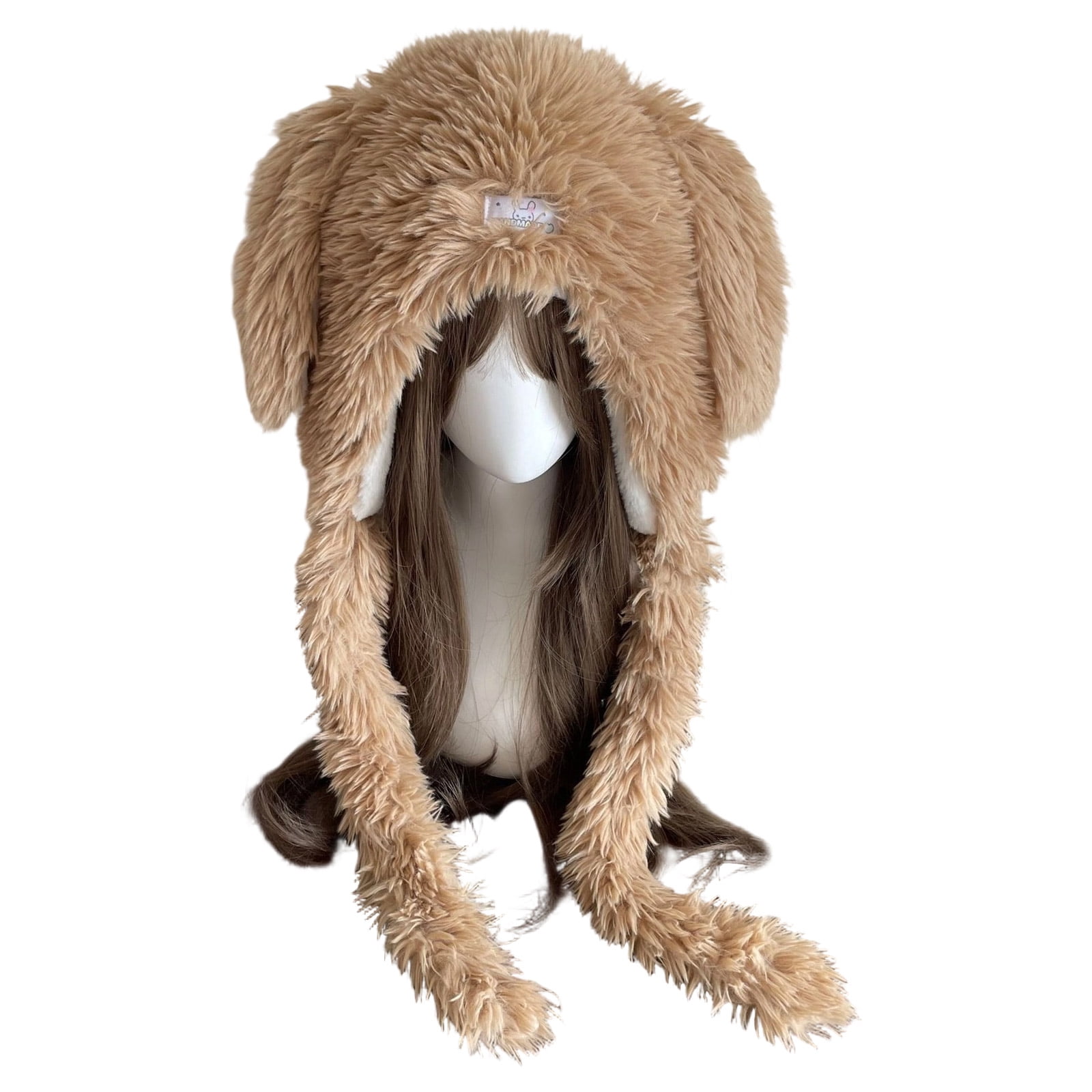 Warm Ear Protections Trapper Cap Soft Plush Hat with Long Droopy Ear ...