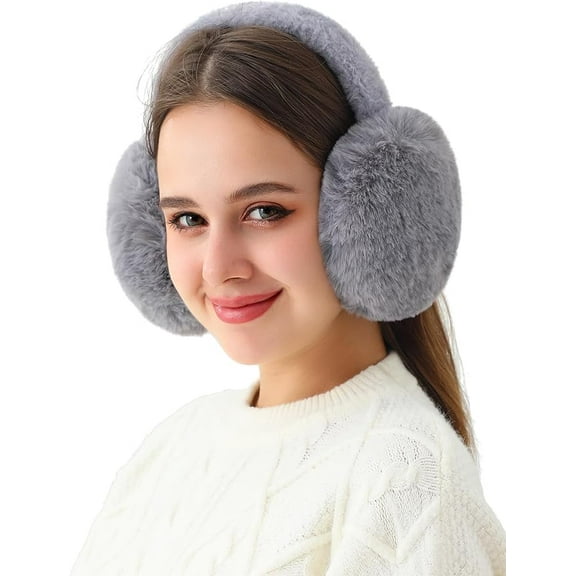 Warm Ear muffs for Women Winter Girls Fluffy Earmuffs Adjustable Lady Ear Warmer Faux Fur Ear Covers