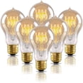 thumbnail image 1 of Warm Edison Light Bulbs, 60 Watt A19 Vintage Incandescent Light Bulbs, Dimmable Yellow Old Fashioned Amber Light Bulbs, 2100K Warm White, E26 Base, 6 Pack, 1 of 5