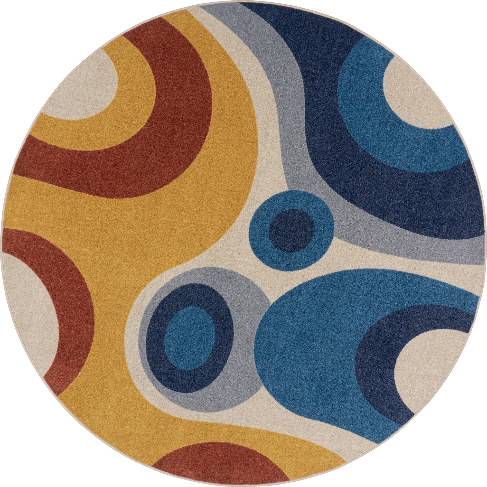 Warm Embrace 7'7" Round Area Rug in Color Multi