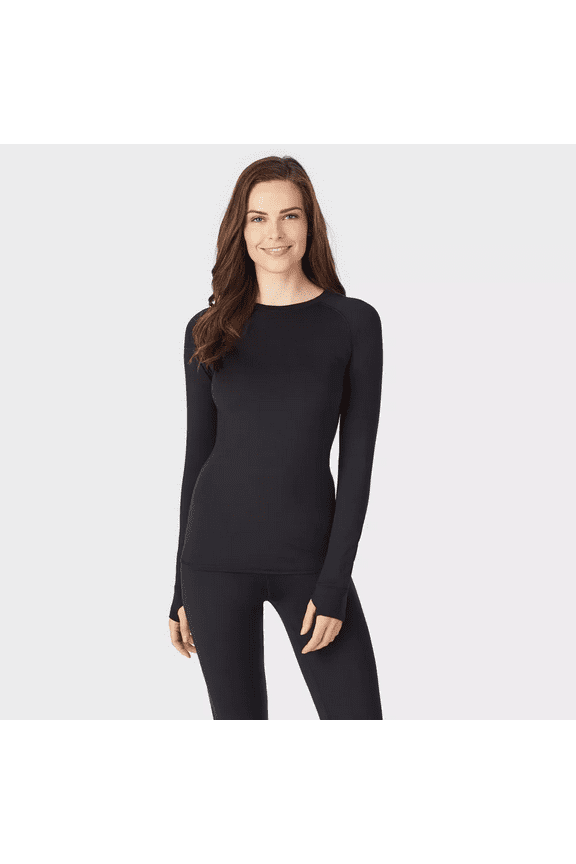 by Cuddl Duds Women's Active Thermal Crewneck Top - Black, M