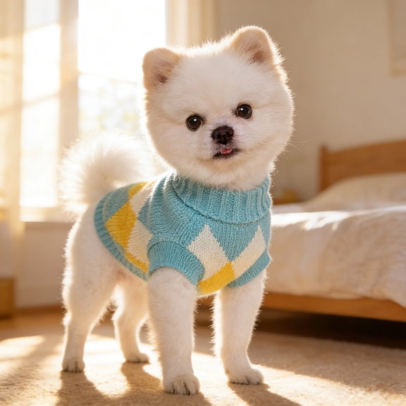 Warm Fashionable Pet Sweater - Cozy Knit Dog or Cat Clothing for Winter Outfits, Stylish & Cute Cold Weather Apparel