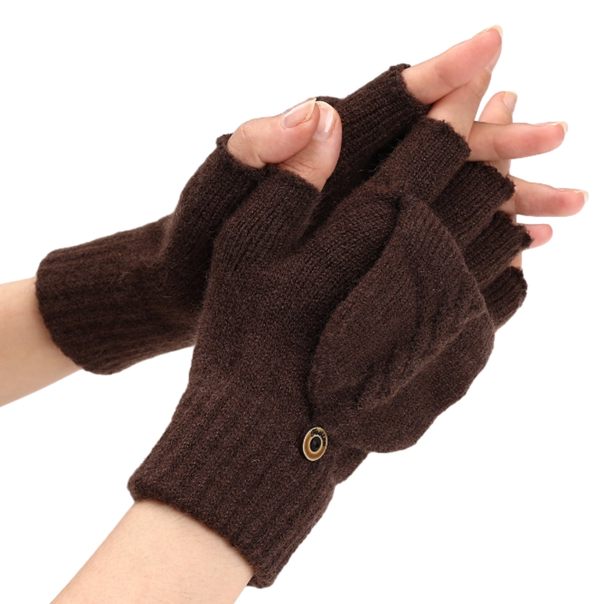 Men Half Finger Gloves Elastic Mittens Handmade Fingerless Knitting Gloves  Soft