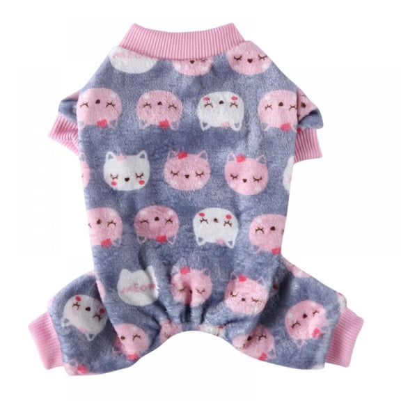 Warm Flannel Pet Pajamas - Soft Sleepwear Jumpsuit Costumes for Small Dogs