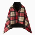 thumbnail image 1 of Warm Flannel Wearable Blanket, Plush Plaid Lap Blanket Wrap Poncho with Buttons 80*130cm super soft, lightweight, sturdy and warm, 1 of 5