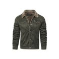 thumbnail image 1 of Warm Fleece Bomber Jacket, Men's Casual Lapel Button Up Jacket Coat For Fall Winter, 1 of 6