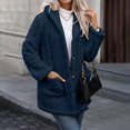 thumbnail image 1 of Warm Fleece Jackets for Women Fuzzy Hooded Casual Coats Trench Coat Women Style with Pockets, 1 of 6