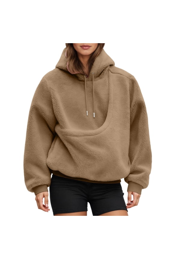 Warm Pet Carrier Hoodies Kangaroo Pocket Cat Dog Pouch Hooded Sweatshirts Women Solid Long Sleeve Animal Holder Pullover Tops