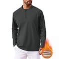 thumbnail image 1 of Warm Fleece Quarter Zip Pullover Men Long Sleeve Pullover Warm Sweater Plus Size for Cold Freezing Weather Army Green L, 1 of 8