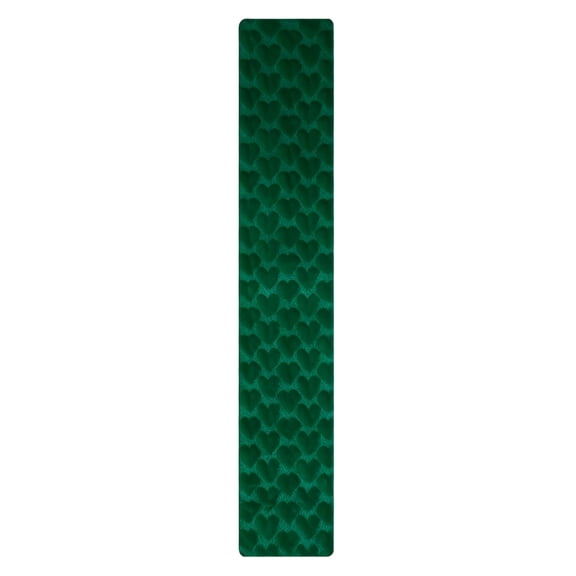 Warm Fleece Table Runner with Quilted Plush Heart Motifs Machine Washable Decorative Tablecloth For Kitchen Decors