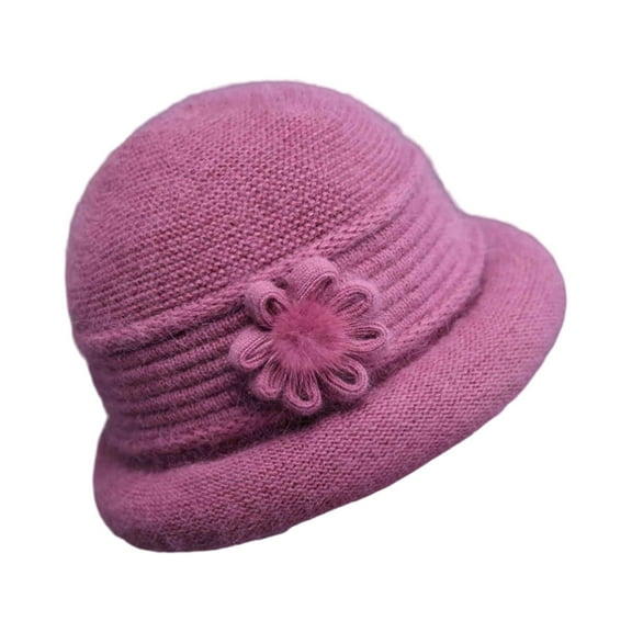 Warm Fleece Winter Knitted Hat for Elderly Breathable Comfortable Mom Cap New Year Hat Middle-Aged And Elderly Women Winter Wear