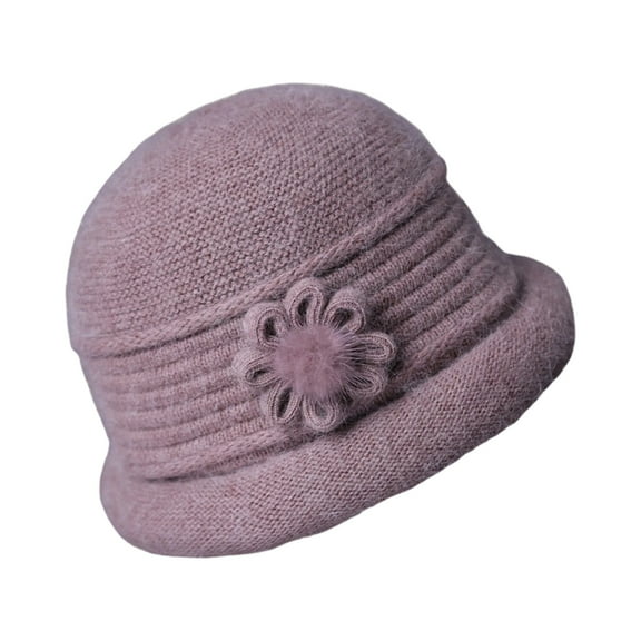 Warm Fleece Winter Knitted Hat for Elderly Breathable Comfortable Mom Cap New Year Hat Middle-Aged And Elderly Women Winter Wear