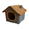 Warm Foldable Pet House Cave Bed Cute Cartoon House Shape Plush Cat Dog ...