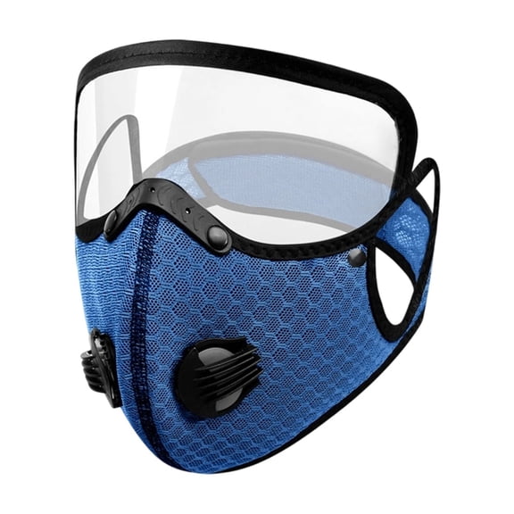 Warm Full Face Mask, Detachable Lens Cycling Face Cover, Breathable Dust Proof Protective Mask for Outdoor Sports Riding Hiking Daily Commute, Royal Blue