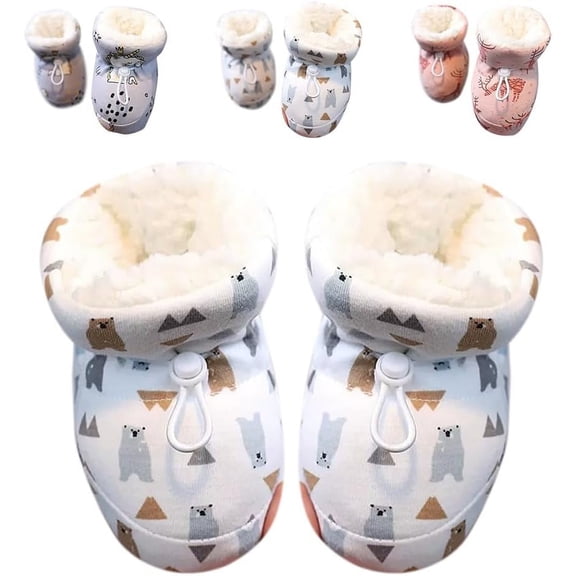 Warm Fur Baby Boots, 2024 New Warm Cozy Fleece Baby Booties, Winter Snow Anti-Slip Soft Sole Warm Sock Shoes
