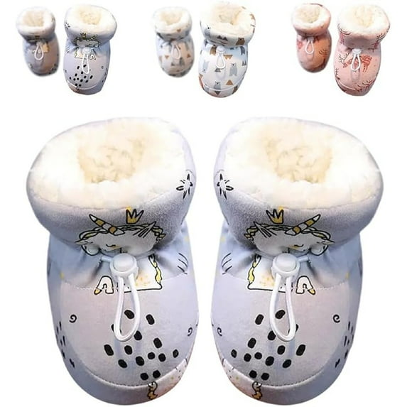 Warm Fur Baby Boots, 2026 New Warm Cozy Fleece Baby Booties, Winter Snow Anti-Slip Soft Sole Warms Sock Shoes