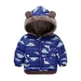 thumbnail image 1 of Warm Fuzzy Hooded Padded Puffer Jackets for Kids Girl Boy Fall Winter Fleece Lined Sherpa Dinosaur Print Puffer Jackets Hoods Outfits Kid Zip Up 2025 Clothing, 1 of 8