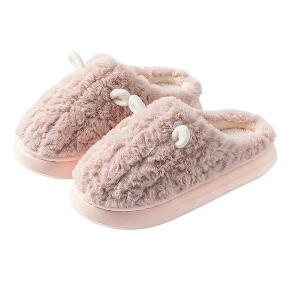 Warm Fuzzy Slippers for Women Cozy Plush Gift for Her Comfortable Women's Slippers For Home Warm Thick Soled Indoor Footwear With Design For Cozy Relaxation