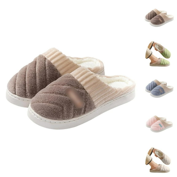 Warm Fuzzy Slippers for Women Non Slip Indoor Bedroom Shoes Lined Slippers With Memory Foam Indoor Outdoor Comfort Soft Sole Shoes For Cozy Warm