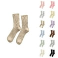 thumbnail image 1 of Warm Fuzzy Socks for Women 2026 Winter Cable Knit Thermal Cozy Soft Cute Crew Socks, 1 of 4