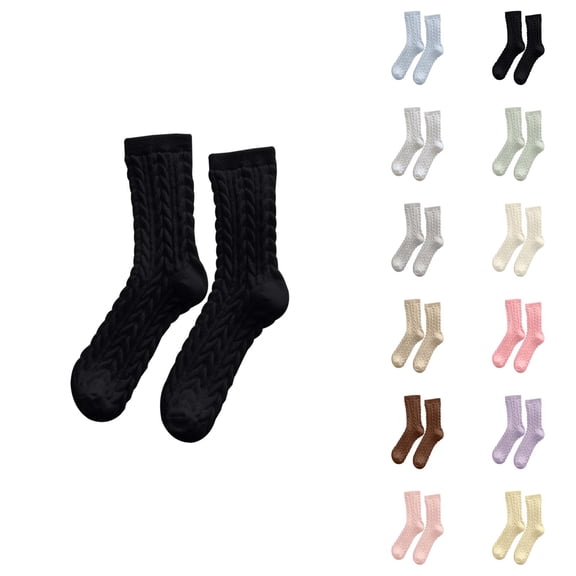 Warm Fuzzy Socks for Women 2026 Winter Comfort Thermal Soft Cute Cable Knit Crew Socks