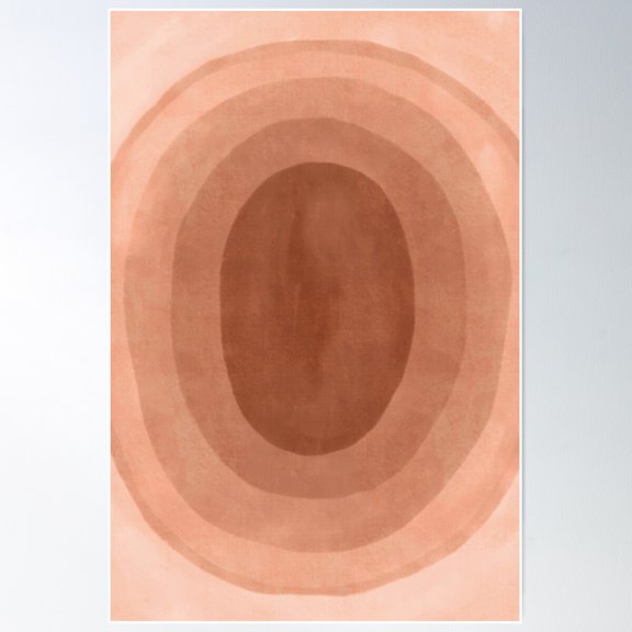 Warm Geometric Boho Circles Poster Wall Art, Modern Wall Decor For Living Room Bedroom, 16x24 UNFRAMED