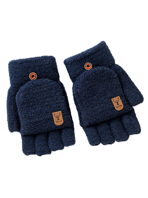 Warm Gloves, Gloves for Women, FNGZ Winter Knit Fingerless Gloves, Warm and Insulated, Convertible Mittens with Flap Cover for Men and Women