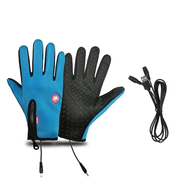 Warm Gloves Usb Heating Warm Gloves Touchscreen Anti- Outdoor Sports Skiing Cycling Snow Mittens Blue M