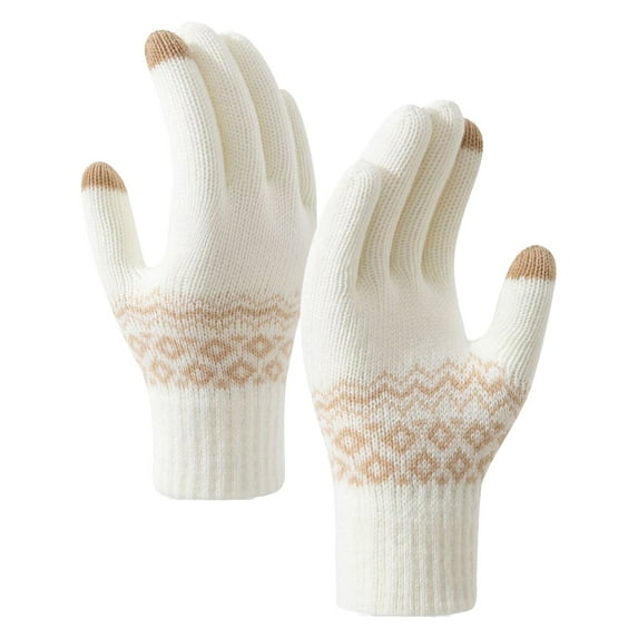 Warm Gloves Winter Gloves Screen Gloves Women's Winter Thickened Cold Riding Warm Knitted Wool Gloves