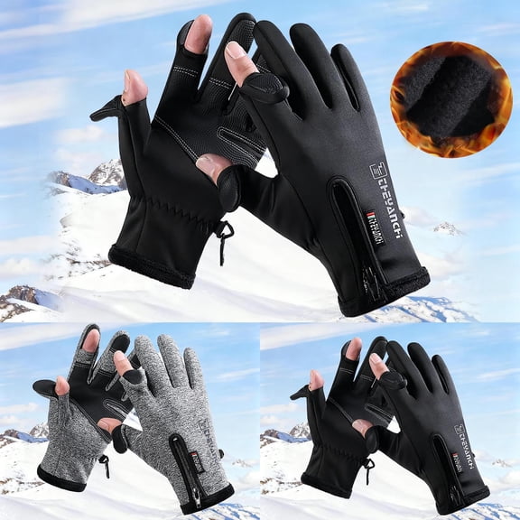 Warm Gloves for Cold Weather All Season Outdoor Sports Touchscreen Skiing Hiking Windproof Thermal Insulated Unisex Mittens Grey M