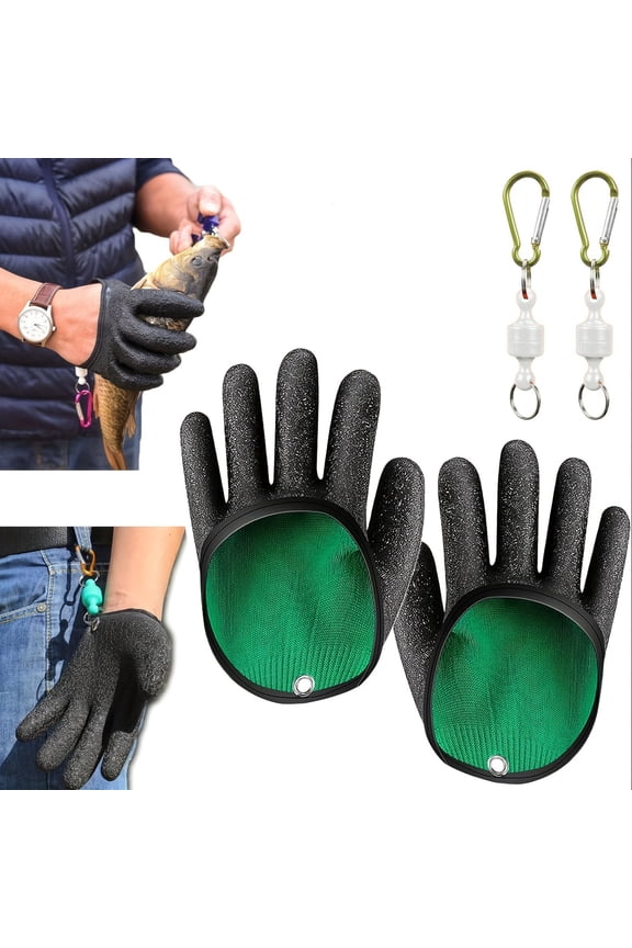 Warm Gloves for Cold Weather Slip with Closure Secure Grip Hand During Catch Release Angling Activities Unisex Mittens Black One Size