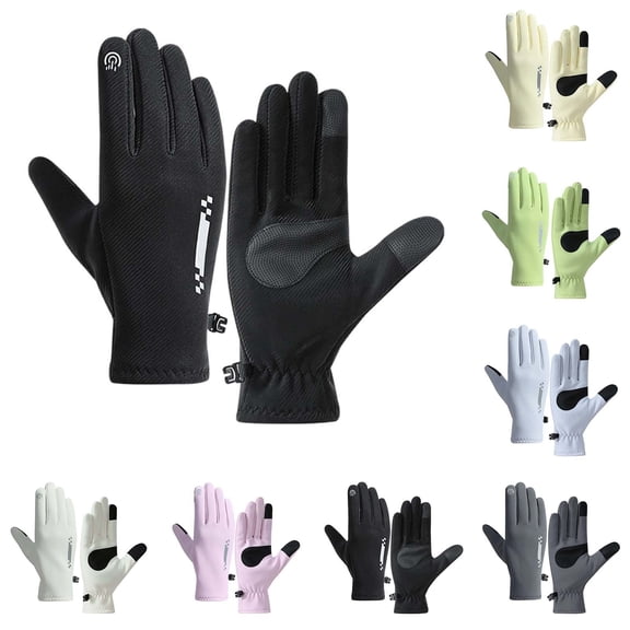 Warm Gloves for Cold Weather Winter Touchscreen Windproof Outdoor Sports Cycling Skiing Enhanced Grip Unisex Mittens Beige One Size