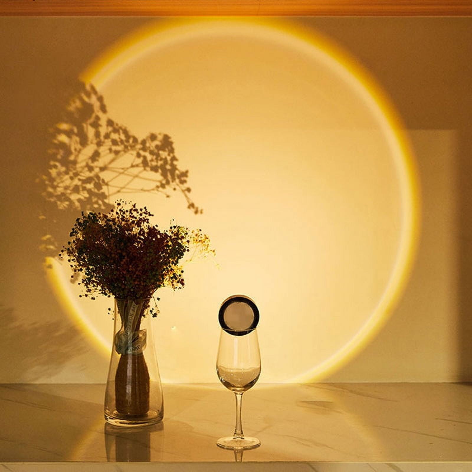 **Warm Glow Sphere Light - Sunset Ambiance Mood Lamp, 2 Brightness Levels, Battery Powered ABS Night Light for Room Decor, 68mm Compact Design**