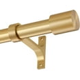 thumbnail image 1 of Warm Gold Adjustable Curtain Rods, 144 to 164 Inch, Heavy Duty 1-Inch Telescoping Rods with Cap Finials, 1 of 7