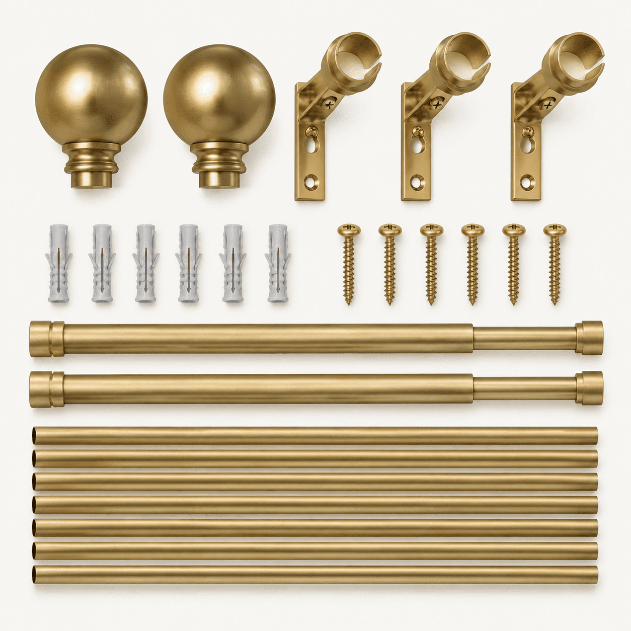 Warm Gold Curtain Rods 16-144 Inch Heavy Duty 1 Inch Diameter - Walmart.com