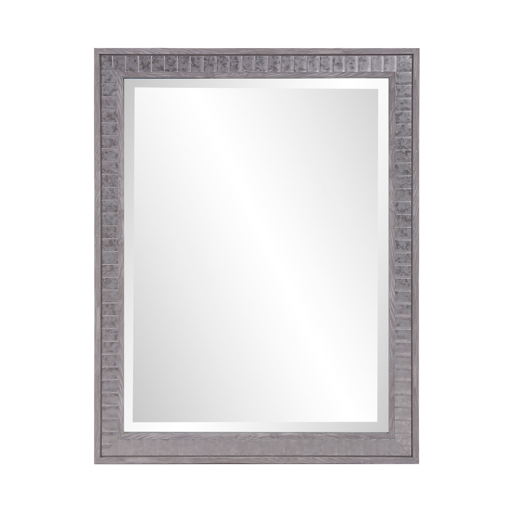 Gold Trimmed Rectangular Wood Wall Mirror, 28" x 22"