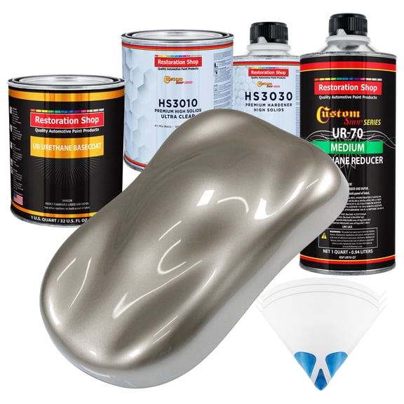 Warm Gray Metallic Premium Quart URETHANE BASECOAT CLEARCOAT Car Auto Paint Kit