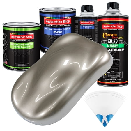 Warm Gray Metallic Quart Kit Low VOC URETHANE BASECOAT Car Auto Body Paint Kit