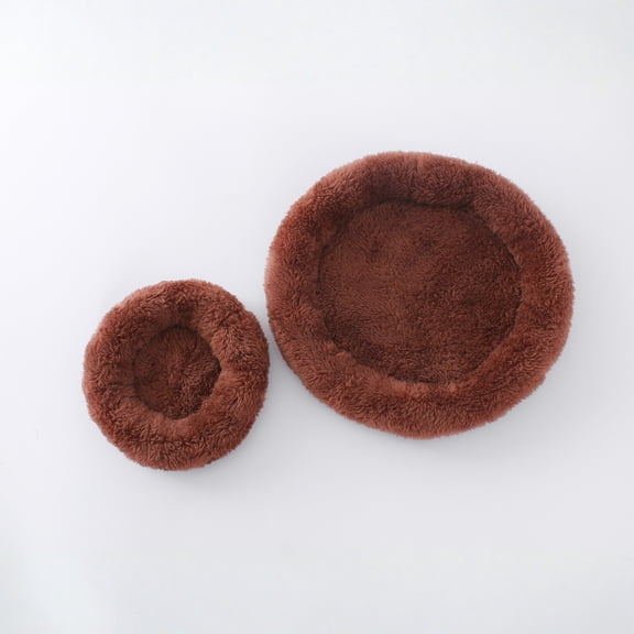 Warm Guinea Pig Bed,Outer Inner Diameter Hamster Beds with Plush, Machine Washable Small Pet Hideout, Cozy Carrier Cage Accessories for Small Dwarf Rabbits Hedgehog Squirrel Ferret(S,Coffee)