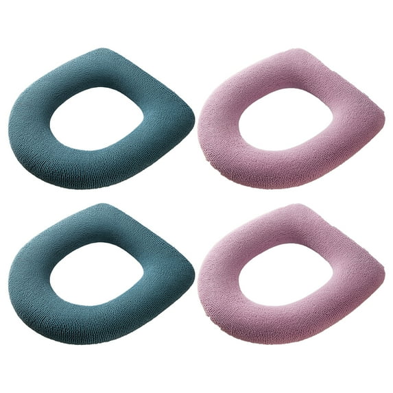 Warm Handle Toilet Seat Cushion 4 Piece Set Thick & Soft Bathroom Comfort