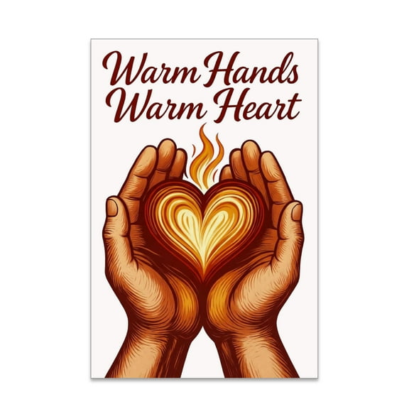 Warm Hands Heart Art - Cozy Cabin Decor - 13x19 Poster Print - Rustic Style