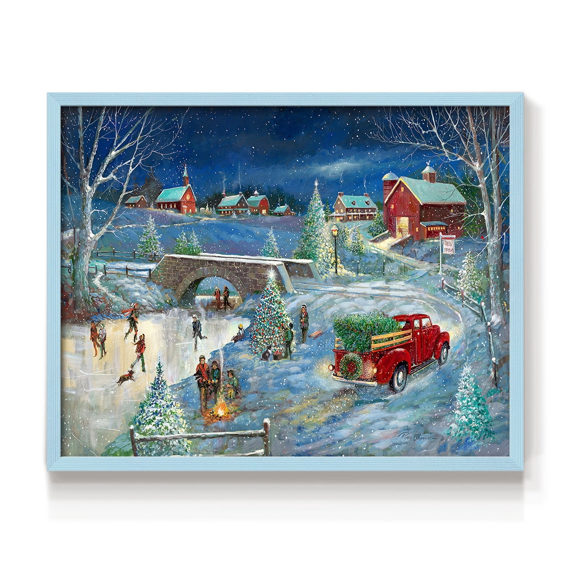 Warm Holiday Memories by Ruane Manning - Restickable Framed Giclée Print with Real Wood Frame
